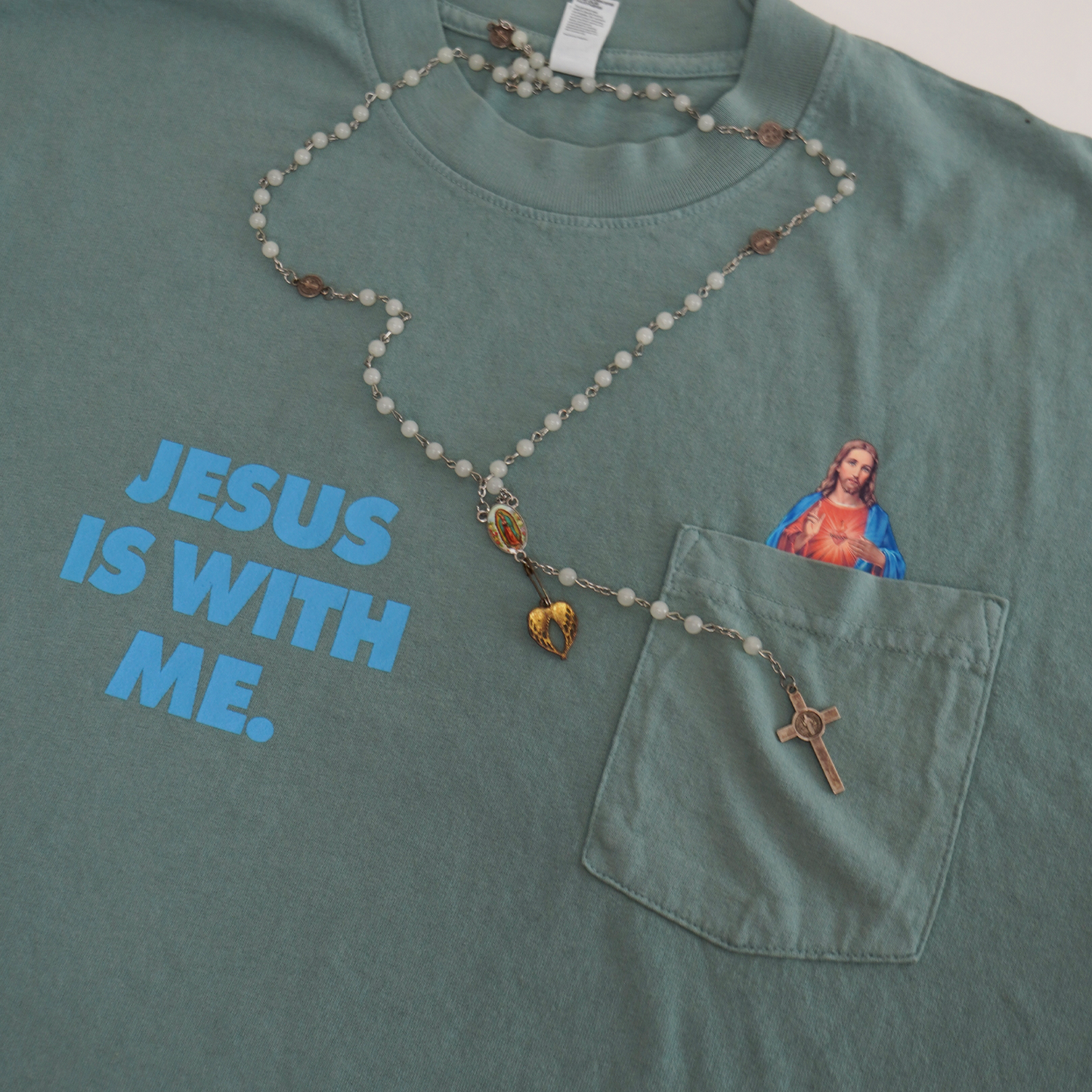 Jesus is With Me Pocket Tee